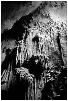 Cave formations, Tam Thanh Cave. Lang Son, Northest Vietnam (black and white)