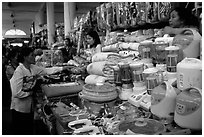 Dong Kinh Market, with its goods imported from nearby China. Lang Son, Northest Vietnam ( black and white)