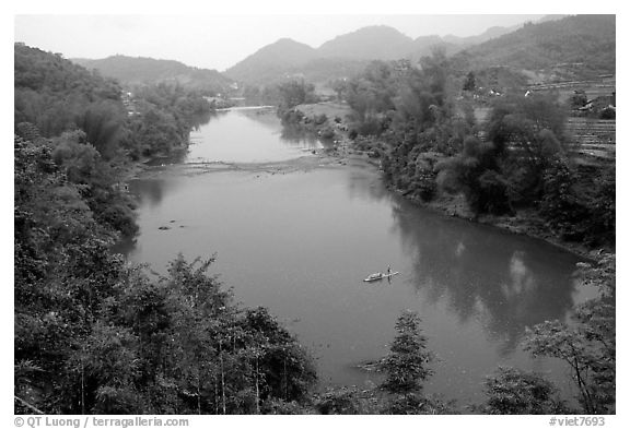 Ky Cung River Valley. Northest Vietnam (black and white)