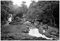 Dau Dang cascades of the Nang River. Northeast Vietnam (black and white)