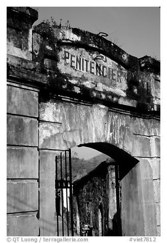 Door of the infamous colonial  prison, Son La. Northwest Vietnam