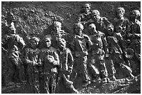 Bas relief celebrating the victims of the French rule, Son La. Northwest Vietnam (black and white)