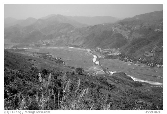 Valley of Lai Chau. Northwest Vietnam (black and white)