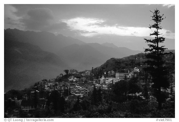 Sapa at sunset. Sapa, Vietnam