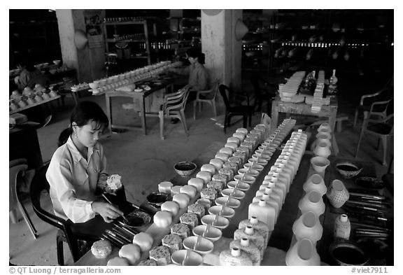 Ceramics factory, Bat Trang. Bat Trang, Vietnam (black and white)