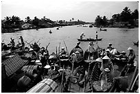 Phung Hiep flaoting market. Can Tho, Vietnam ( black and white)