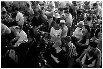 Aboard a ferry crossing an arm of the Mekong River. My Tho, Vietnam (black and white)