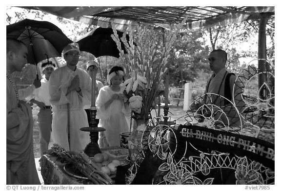 Mourning at a countryside funeral. Ben Tre, Vietnam