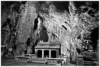 Troglodyte temple, Marble Mountains. Da Nang, Vietnam (black and white)