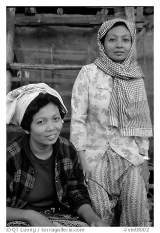 Muslem women from Cham minority village, near Chau Doc. Vietnam