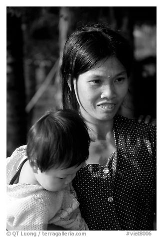 Young mother and child, near Ben Tre. Vietnam