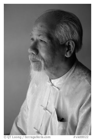 Traditional medicine master, Ho Chi Minh city. Vietnam (black and white)