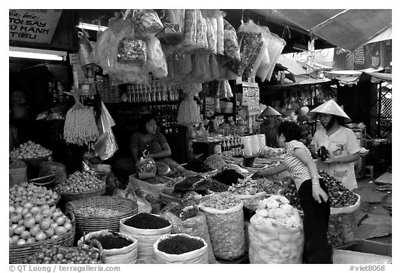 Dried mushroom for sale in the Bin Tay wholesale market in Cholon, District 6. Cholon, Ho Chi Minh City, Vietnam