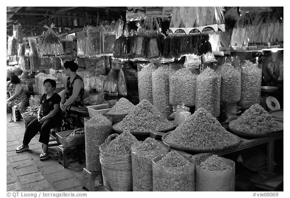 Dried shrimp for sale in the Bin Tay wholesale market in Cholon, district 6. Cholon, Ho Chi Minh City, Vietnam