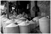 Rice is the basis of Vietnamese food, and there is a lot to choose from, district 6. Cholon, Ho Chi Minh City, Vietnam (black and white)