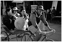 Xe Loi, a variety of cyclo used only in that area. Mekong Delta, Vietnam (black and white)