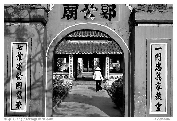 Even far in the south, cultural chinese influence is obvious in this temple. Ha Tien, Vietnam (black and white)