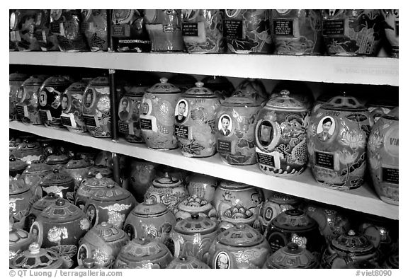 Cremation is popular. Ashes are collected in individual funeral urns. Ho Chi Minh City, Vietnam