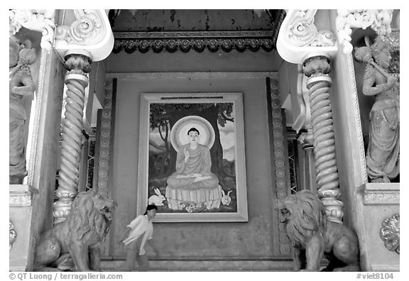 Tay Anh pagoda. Chau Doc, Vietnam (black and white)