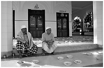 Mosque in Cham minority village.. Chau Doc, Vietnam ( black and white)