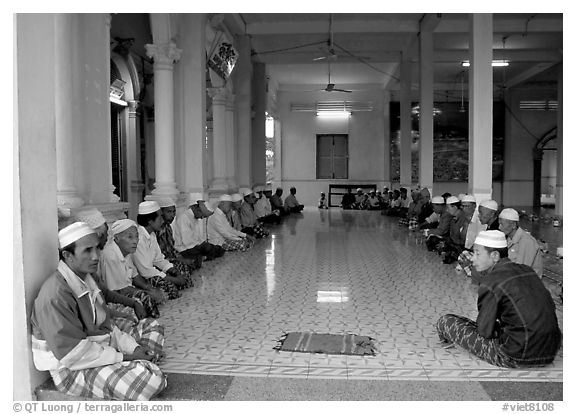 Ceremony in mosque in Cham minority village. Chau Doc, Vietnam