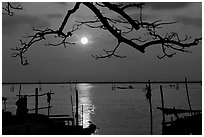 Sunrise. Ha Tien, Vietnam (black and white)