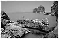 Limestone towers. Hong Chong Peninsula, Vietnam (black and white)