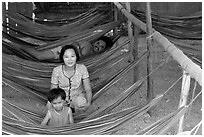 Resting at a hamoc dorm. Hong Chong Peninsula, Vietnam ( black and white)