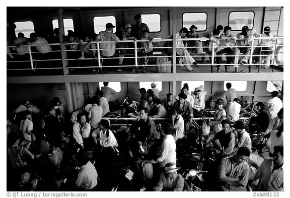 Inside a ferry on the Mekong river. My Tho, Vietnam