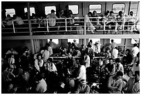 Inside a ferry on the Mekong river. My Tho, Vietnam (black and white)