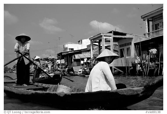 River at the back of townhouses, more used than the road at the front, Phung Hiep. Can Tho, Vietnam