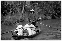 Back from the market on a canal near Phung Hiep. Can Tho, Vietnam ( black and white)