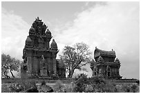 Cham towers, Po Klong Garai. Vietnam (black and white)