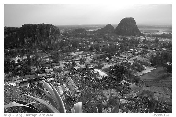 Marble mountains seen from Thuy Son. Da Nang, Vietnam