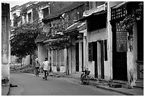 Old houses, Hoi An. Hoi An, Vietnam (black and white)