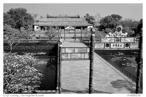 Thai Hoa (supreme peace) palace, citadel. Hue, Vietnam (black and white)