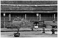 Pavilion,  citadel. Hue, Vietnam (black and white)