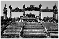 Khai Dinh mausoleum. Hue, Vietnam (black and white)