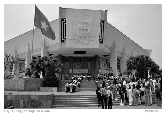 Ho Chi Minh museum. Hanoi, Vietnam (black and white)