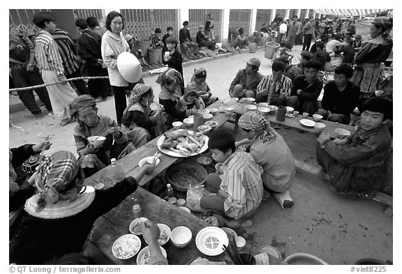 Festing on unusual foods, sunday market. Bac Ha, Vietnam