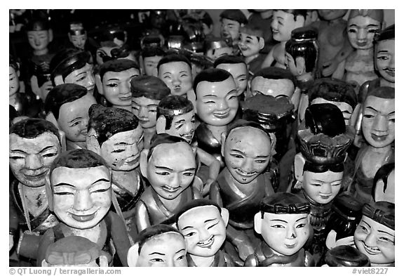 Water puppets. Hanoi, Vietnam (black and white)