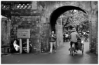 Gates of the old city. Hanoi, Vietnam ( black and white)