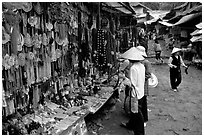 Religious souvenir stand. Perfume Pagoda, Vietnam ( black and white)