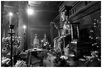 Statue of a medieval king of Vietnam, Hoa Lu. Ninh Binh,  Vietnam (black and white)