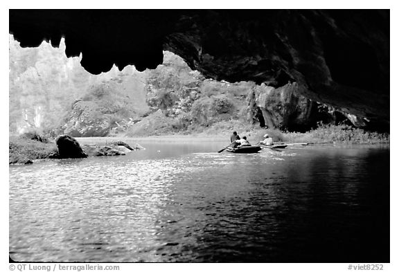 One of the three river underground passages of Tam Coc. Ninh Binh,  Vietnam