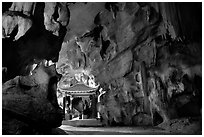 Cave sanctuary near Tam Coc. Ninh Binh,  Vietnam (black and white)