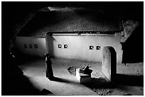 Underground sanctuary near Tam Coc. Ninh Binh,  Vietnam ( black and white)