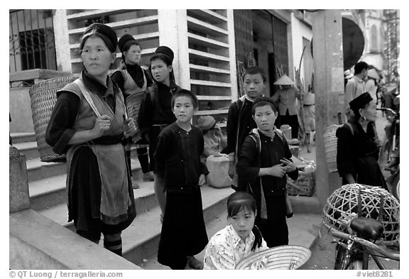 Hmong people at the market. The Hmong constitue the largest hill tribe (ethnic minority). Sapa, Vietnam