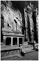 Troglodyte temple, Marble Mountains. Da Nang, Vietnam (black and white)