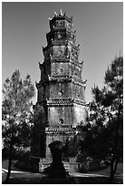Thien Mu Pagoda. Hue, Vietnam (black and white)